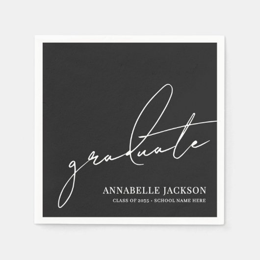Zwarte Script Afstuderen Servet (Voorkant)