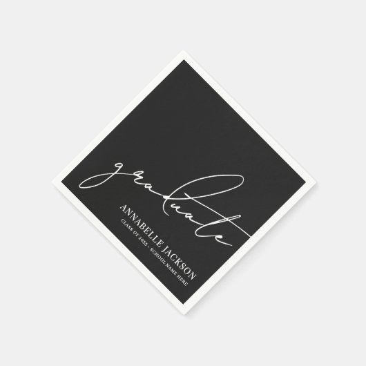Zwarte Script Afstuderen Servet (Hoek)