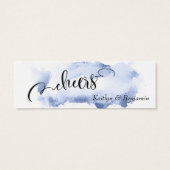 Zwarte Script & Donkerblauwe Aquarel Drinkkaarten Mini Visitekaartjes (Achterkant)