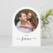 Zwarte Script Foto Gebogen Tafelnummer (Staand voorkant)