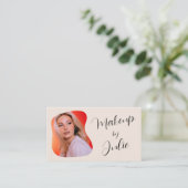 Zwarte Script Foto Make-up Visitekaartje (Staand voorkant)