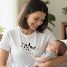 Zwarte Script Gevestigde Moeder Moderne T-Shirt