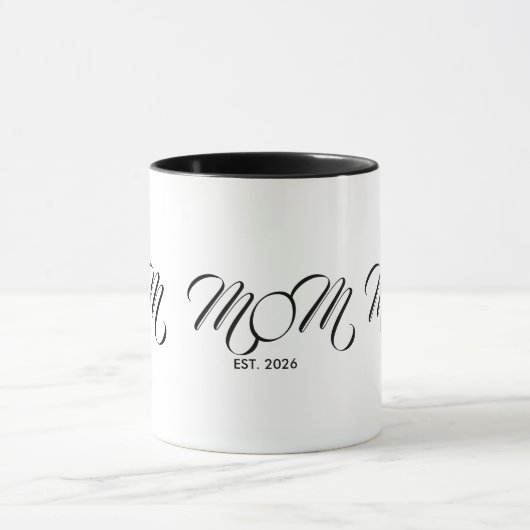 Zwarte Script Gevestigde Moeder Mok (Midden)