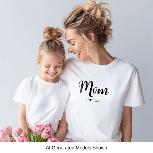 Zwarte Script Gevestigde Moeder T-shirt