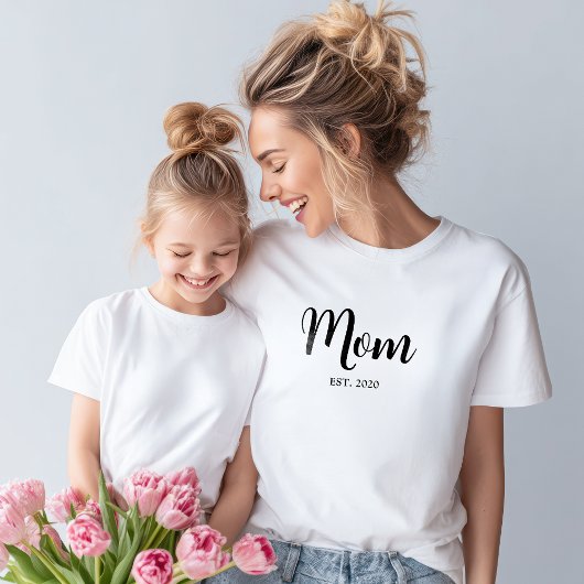 Zwarte Script Gevestigde Moeder T-shirt
