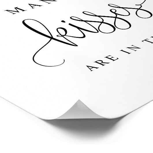 Zwarte Script Hoeveel Kusjes Zitten Er In Het Potj Poster (Hoek)