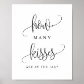 Zwarte Script Hoeveel Kusjes Zitten Er In Het Potj Poster (Voorkant)