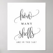 Zwarte Script Hoeveel Schelpen Zie Jij Spel Poster (Voorkant)