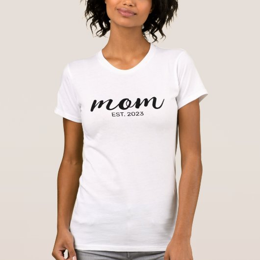 Zwarte Script Jaar Oprichting Moeder T-shirt (Voorkant)