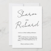 Zwarte script kalligrafie op witte foto bruiloft kaart (Voorkant)