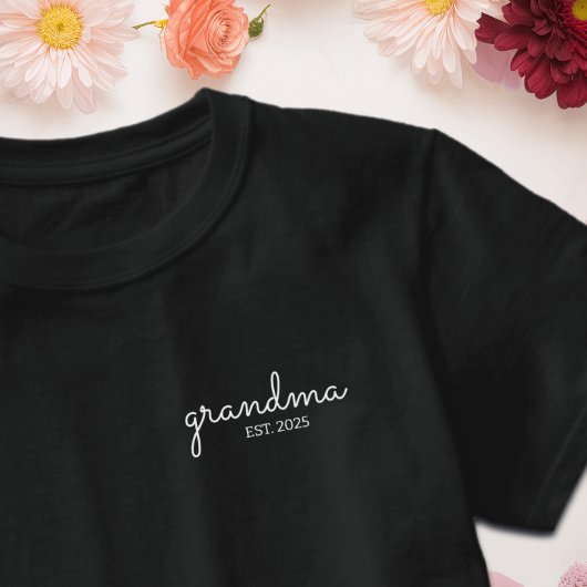 Zwarte Script Lettertype Oprichtingsoma T-shirt