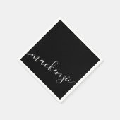 Zwarte Script Moderne Persoonlijke naamPartij Servet (Hoek)