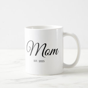 Zwarte Script Moeder Opgericht Nieuw Moeder Cadeau Koffiemok