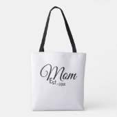 Zwarte Script Moeder Opgericht Nieuw Moeder Cadeau Tote Bag (Achterkant)