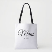 Zwarte Script Moeder Opgericht Nieuwe Moeder Cadea Tote Bag (Voorkant)