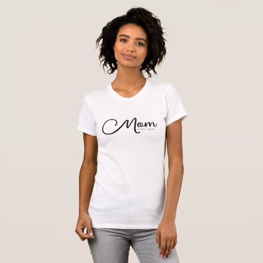 Zwarte Script Moeder Sinds T-Shirt (Voorkant volledig)