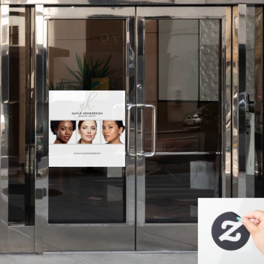 Zwarte Script Naam Logo Foto Make-up Artist Studio Raamsticker (Kantoordeur)