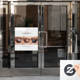 Zwarte Script Naam Logo Foto Wimpers Studio Raamsticker