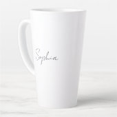 Zwarte Script-naam of -monogram op wit Latte Mok (Linkerhoek)