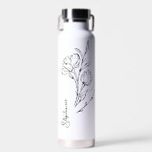 Zwarte Script Naam Stijlvol Gepersonaliseerd Waterfles (Voorkant)