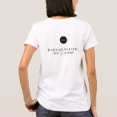 Zwarte Script Naam Zakelijk Logo Haar Make-up T-shirt (Achterkant)