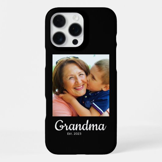 Zwarte Script Oma Gevestigd iPhone Hoesje (Achterkant)