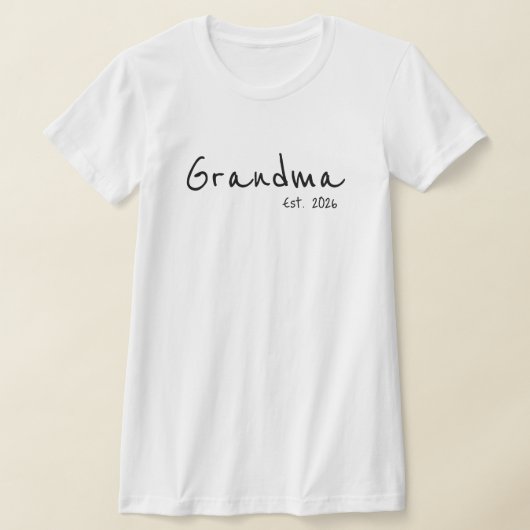 Zwarte Script Oma Opgericht T-shirt (Laagn)