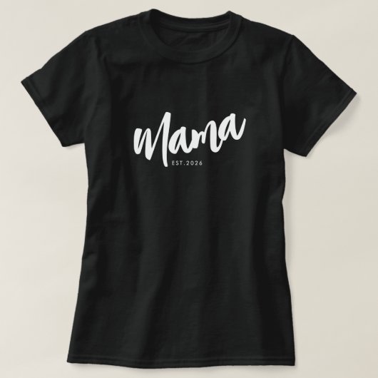 Zwarte Script Opgerichte Mama T-Shirt (Design voorkant)