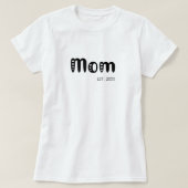 Zwarte Script Opgerichte Moeder Cute Hartjes T-shirt (Design voorkant)