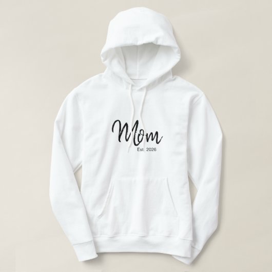 Zwarte Script Opgerichte Moeder Hoodie (Design voorkant)