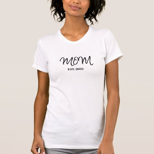 Zwarte Script Opgerichte Moeder T-Shirt (Voorkant)
