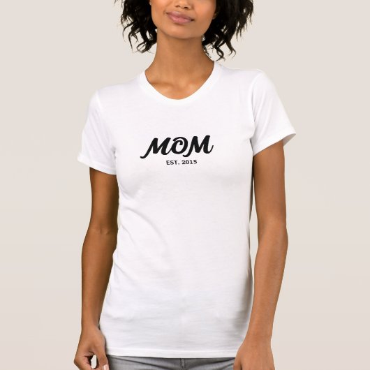 Zwarte Script Opgerichte Moeder T-Shirt (Voorkant)