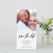 Zwarte Script Overlay Save the Date Foto (Staand voorkant)