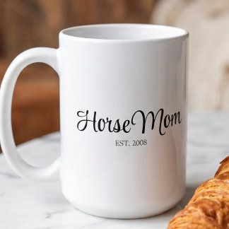 Zwarte Script Paarden Moeder Gevestigd Koffiemok