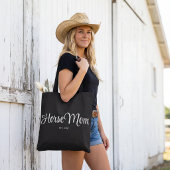 Zwarte Script Paarden Moeder Gevestigd Tote Bag