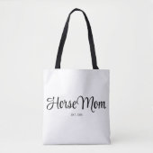 Zwarte Script Paarden Moeder Gevestigd Tote Bag (Voorkant)