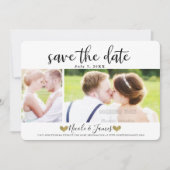 Zwarte Script Save the Date Moderne Foto Bruiloft Kaart (Voorkant)