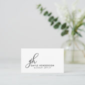 Zwarte Script Sociale Iconen QR Code Monogram Make Visitekaartje (Staand voorkant)