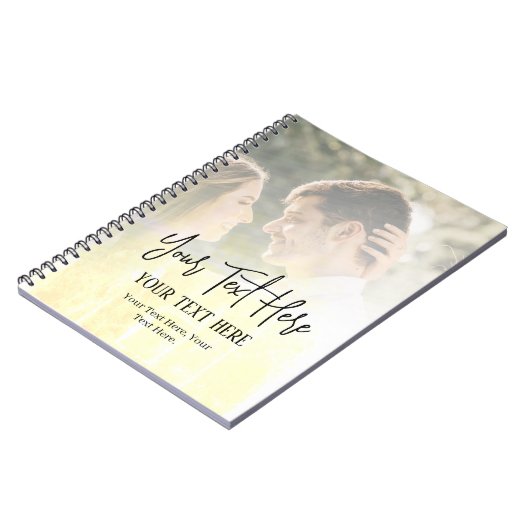 Zwarte Script-tekst met  foto Notitieboek (Linkerzijde)