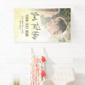 Zwarte Script-tekst met fotobruiloft Spandoek (Insitu)