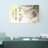 Zwarte Script-tekst met fotobruiloft Spandoek (Beurs)