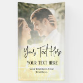 Zwarte Script-tekst met fotobruiloft Spandoek (Verticaal)