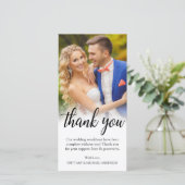 Zwarte Script Trouwfoto Bruid Bruidegom Bedankt (Staand voorkant)