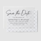 Zwarte Script Trouwkaart 'Save the Date' Vellum Uitnodigingen (Offset (Uitnodiging))