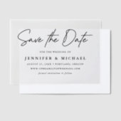 Zwarte Script Trouwkaart 'Save the Date' Vellum Uitnodigingen (Offset)