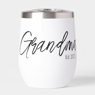 Zwarte Script Typografie Oma Opgericht Jaar