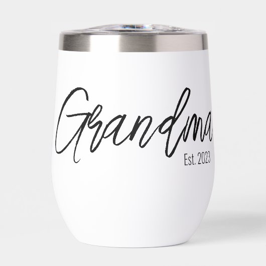 Zwarte Script Typografie Oma Opgericht Jaar (Voorkant)