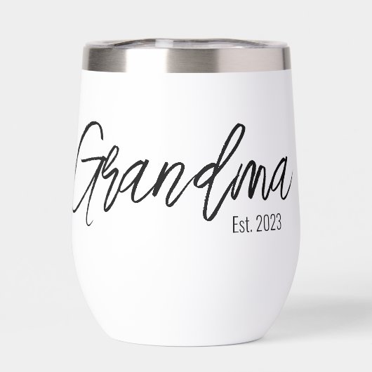 Zwarte Script Typografie Oma Opgericht Jaar (Achterkant)