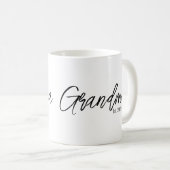 Zwarte Script Typografie Oma Opgericht Jaar Koffiemok (Voorkant rechts)