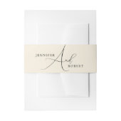 Zwarte Script-typografie op lichtbeige achtergrond Uitnodigingen Wikkel (Voorkant Voorbeeld)